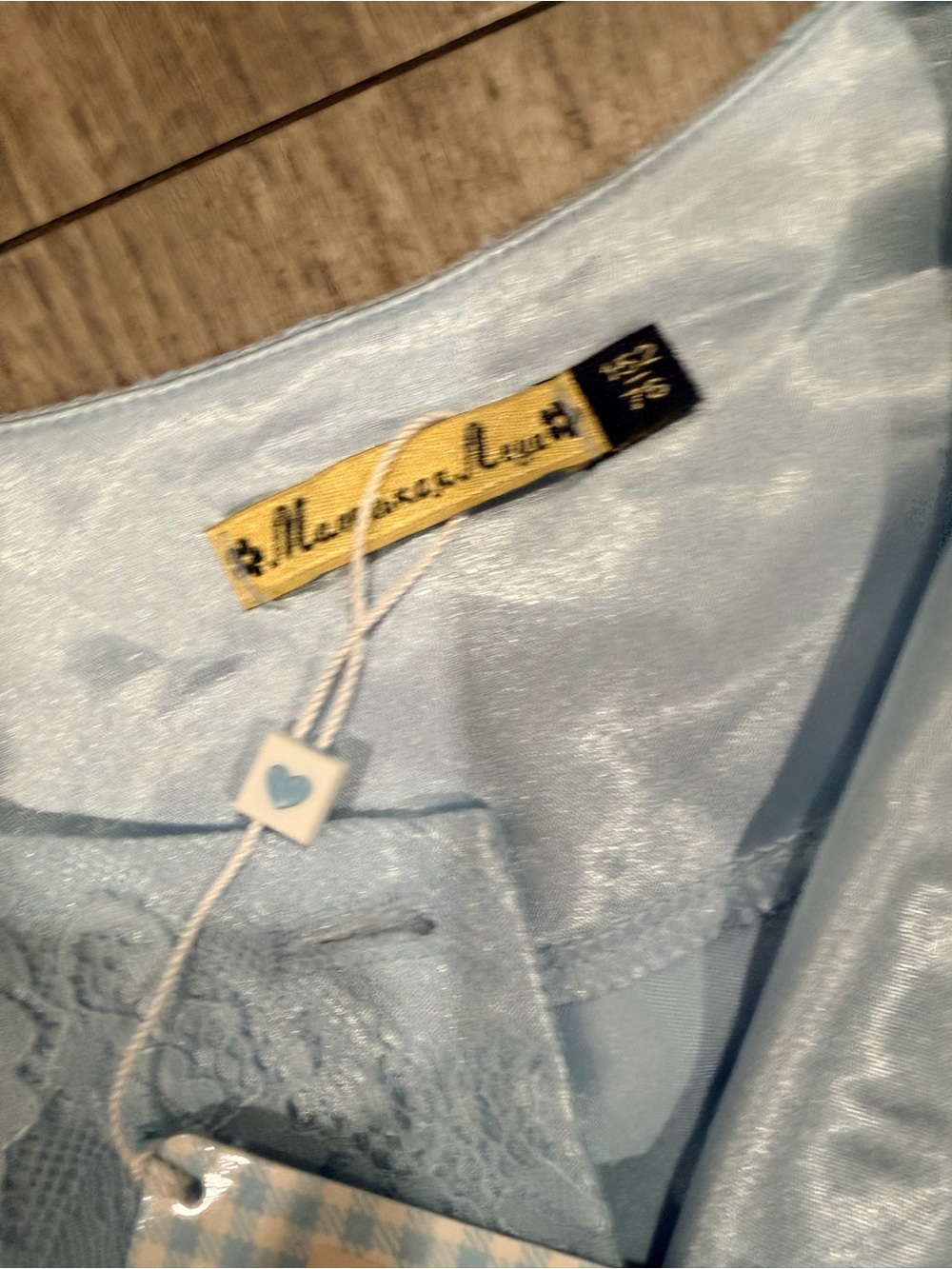 Light Blue Lace Ruffle Hem Button Jacket - Picture 10 of 12